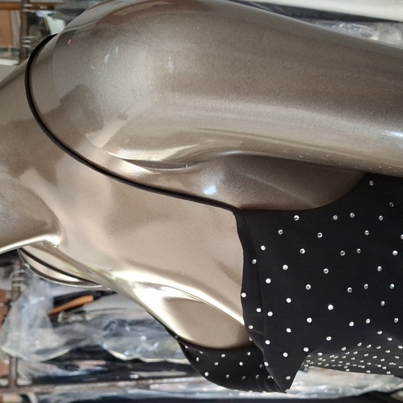 Vintage runway stretch crystline trimmed knit body suit - Picture 5 of 5